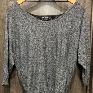 Express Gray Dolman Sleeve Top
